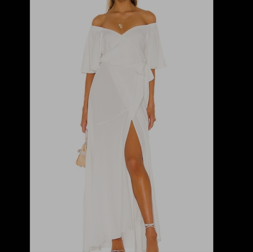 L*Space Cream Off-Shoulder High Low Dress - Picture 2 of 8